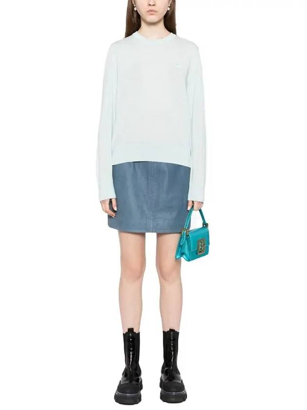 Women's Baby Fox Patch Regular Knit Top Mint - MAISON KITSUNE - BALAAN 3