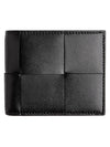 Intrecciato Coin Pocket Half Wallet Black - BOTTEGA VENETA - BALAAN 1