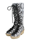 Python pattern lace up long boots 240 - 3.1 PHILLIP LIM - BALAAN 1