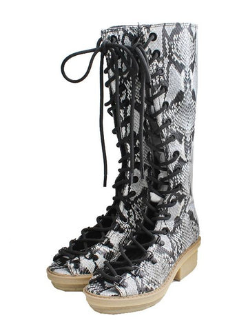 Python pattern lace up long boots 240 - 3.1 PHILLIP LIM - BALAAN 1