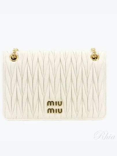 Matelasse Nappa Leather Mini Bag Gold White - MIU MIU - BALAAN 2