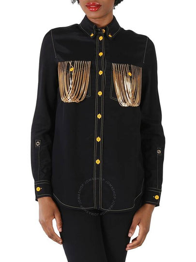 chain detail long sleeve shirt black - BURBERRY - BALAAN 2