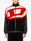 S Ovady Logo Teddy Fleece Track Jacket Black - DIESEL - BALAAN 6