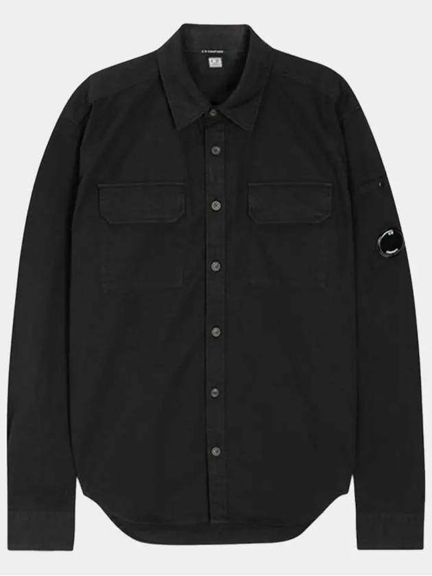 Organic Gabardine Lens Long Sleeve Shirt Black - CP COMPANY - BALAAN 2