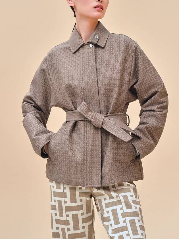 Mosaique belted short coat H4E0187DJDK36 - HERMES - BALAAN 1