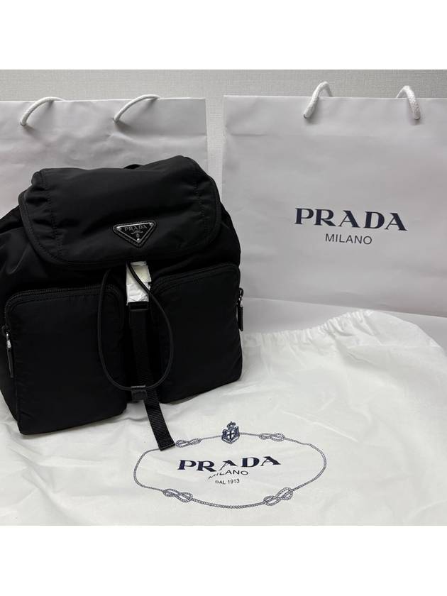 Nylon Triangle Logo Pocono Backpack Black - PRADA - BALAAN 3