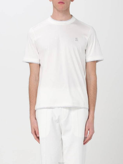 Cotton Short Sleeve T-Shirt Ivory - BRUNELLO CUCINELLI - BALAAN 2