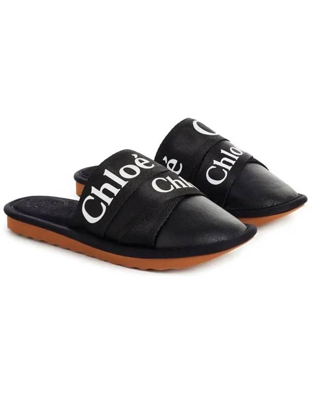 Woody Logo Strap Canvas Slippers Black - CHLOE - BALAAN 3