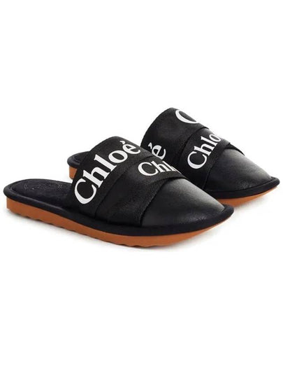 Woody Logo Strap Canvas Slippers Black - CHLOE - BALAAN 2