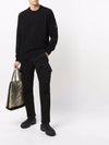 Men's Lens Wappen Wool Crew Neck Knit Black - CP COMPANY - BALAAN 5