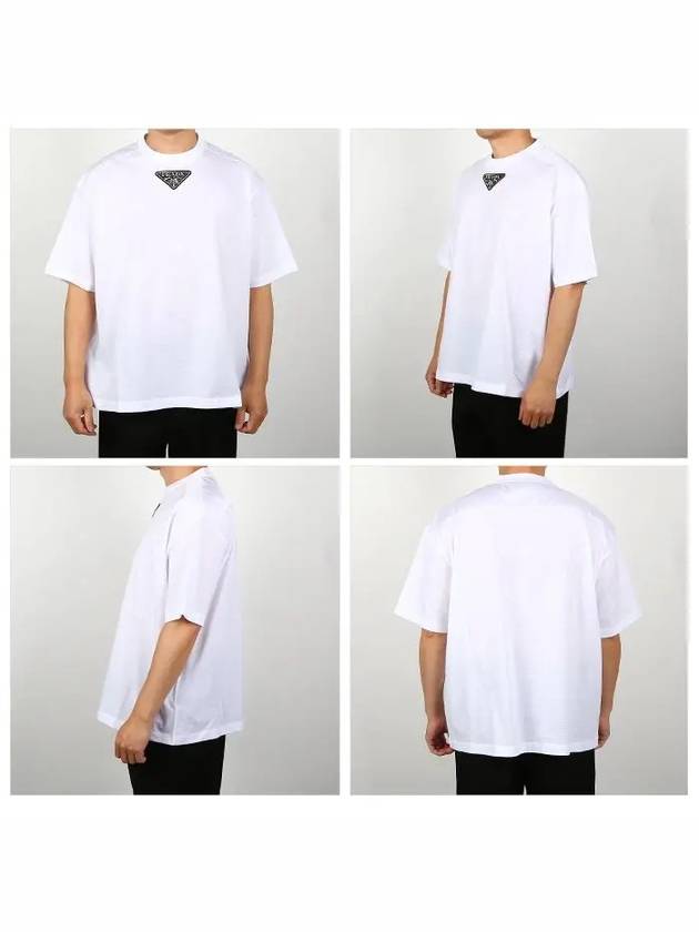 Triangle Logo Short Sleeve T-Shirt White - PRADA - BALAAN 3