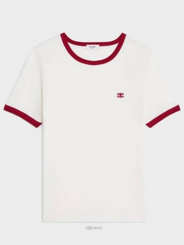 70 S Triomphe T Shirt Cotton Jersey Off White Rust - CELINE - BALAAN 1