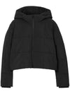 Cropped Nylon Quilted Hooded Jacket Black - BURBERRY - BALAAN 1