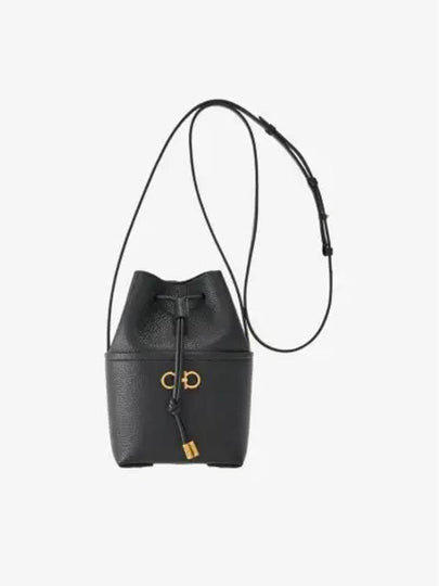 Gancini Mini Bucket Bag Black - SALVATORE FERRAGAMO - BALAAN 2