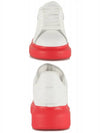 Women's Red Chunky Oversole Low Top Sneakers White - ALEXANDER MCQUEEN - BALAAN.