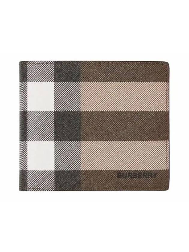 Check Leather International Bifold Wallet Dark Birch Brown - BURBERRY - BALAAN 2