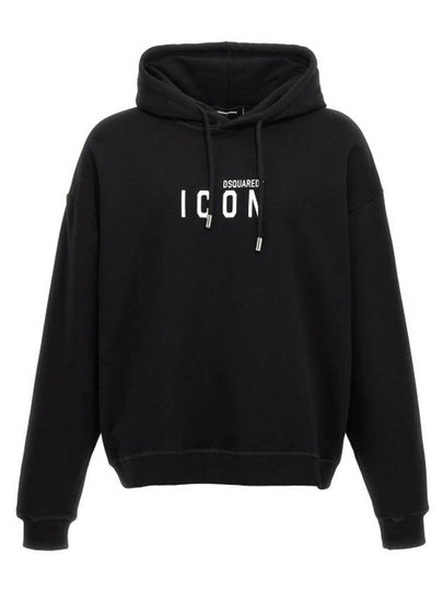 Icon Relax Fit Hoodie Sweatshirt Black - DSQUARED2 - BALAAN 2