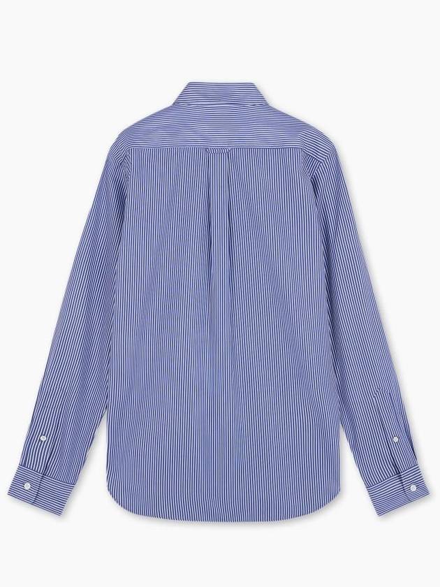 Fox Head Stripe Long Sleeve Shirt Blue - MAISON KITSUNE - BALAAN 3