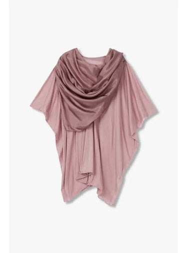 WOMEN Silk Scarf Over T Shirt Dark Pink - RICK OWENS - BALAAN 1