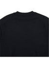 Heart Embroidered Logo Crew Neck Knit Top Black - AMI - BALAAN 8