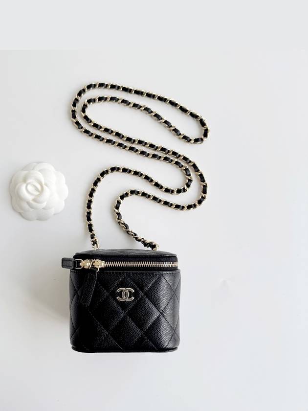 CC Logo Classic Vanity Small Cosmetic Case Mini Bag Black - CHANEL - BALAAN 2