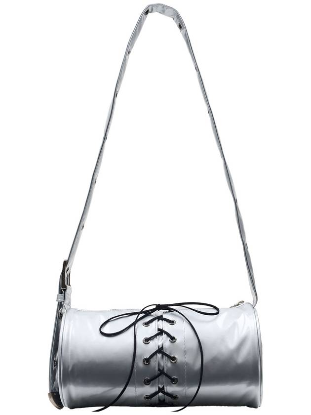 2WAY BELTED STRAP BARREL BAG SMALLGLOSSY SILVER - DON’T ASK MY PLAN - BALAAN 4