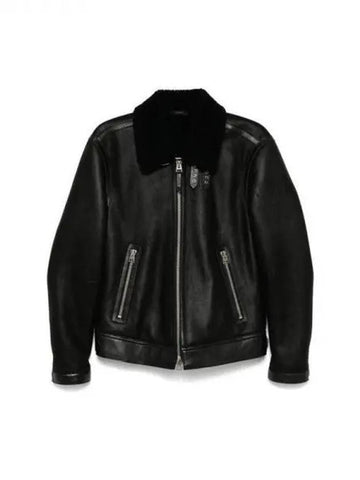 Shearling collar leather jacket 270477 - TOM FORD - BALAAN 1