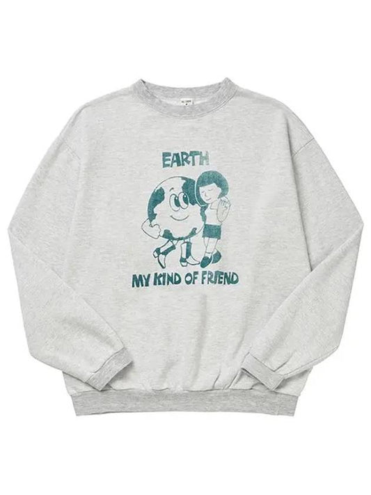 223 08WUSH018 Upcycle Earth Print Women's Sweatshirt - RE/DONE - BALAAN 1