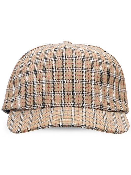 cotton micro check ball cap - BURBERRY - BALAAN.