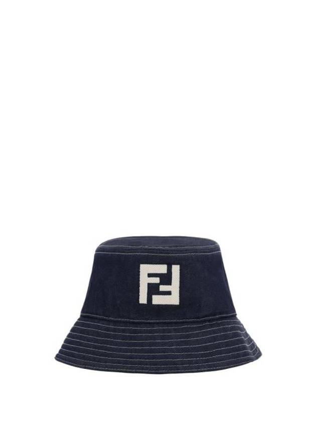 Logo Denim Bucket Hat Navy - FENDI - BALAAN 2