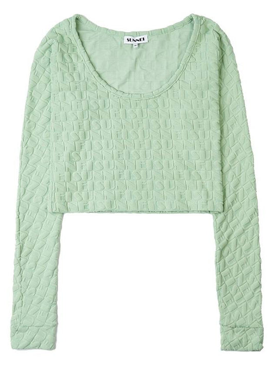 Jacquard Crop TShirt CRTWWTOP026 PLY015 7432 - SUNNEI - BALAAN 1