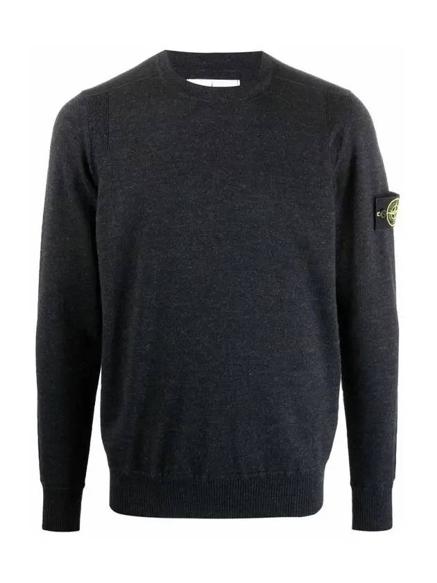 Light Wool Crewneck Knit Top Charcoal - STONE ISLAND - BALAAN 3