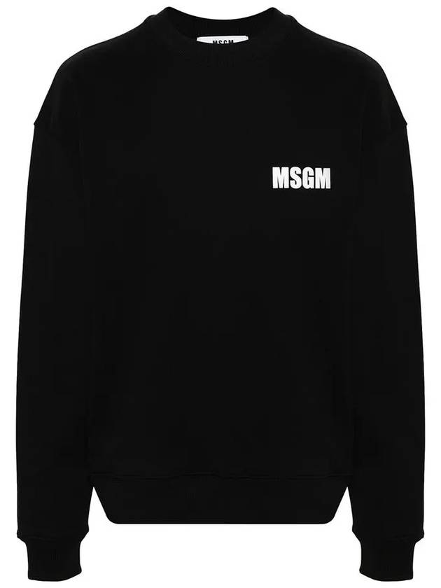 Logo Print Cotton Sweatshirt Black - MSGM - BALAAN 3