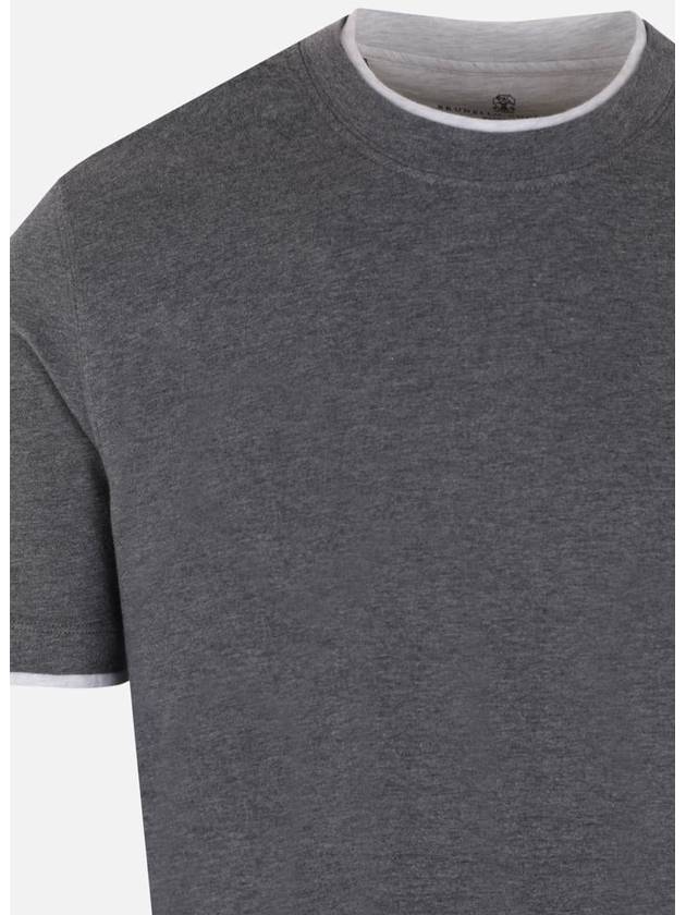 cotton short sleeve t-shirt gray - BRUNELLO CUCINELLI - BALAAN 4