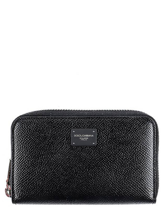 logo zipper bi-fold wallet black - DOLCE&GABBANA - BALAAN.