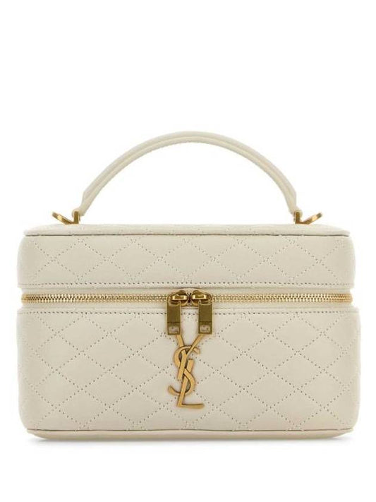 Gabi Mini Vanity Lambskin Tote Bag White - SAINT LAURENT - BALAAN 1