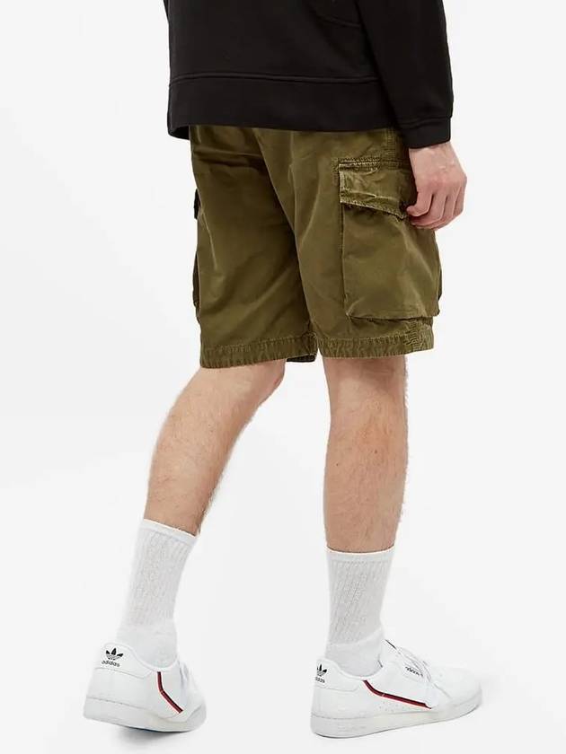 Men's Wappen Cotton Bermuda Cargo Shorts Khaki - STONE ISLAND - BALAAN 5