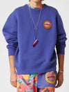 Men's Logo Patch Sweatshirt Sweatshirt Indigo - ISABEL MARANT - BALAAN.