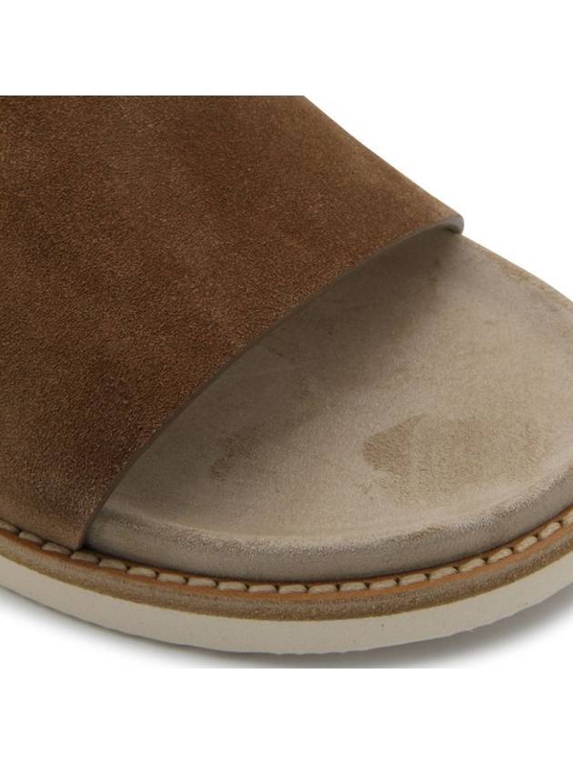 suede slide slippers brown - BRUNELLO CUCINELLI - BALAAN 4