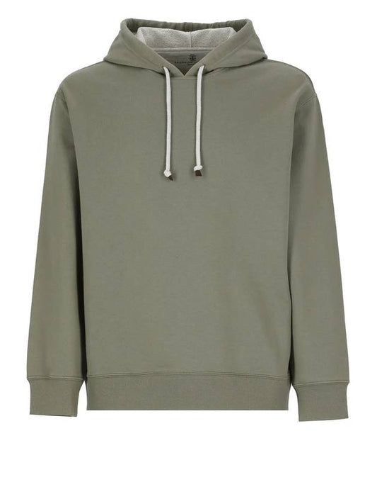 Cotton-Jersey Hoodie Green - BRUNELLO CUCINELLI - BALAAN 1