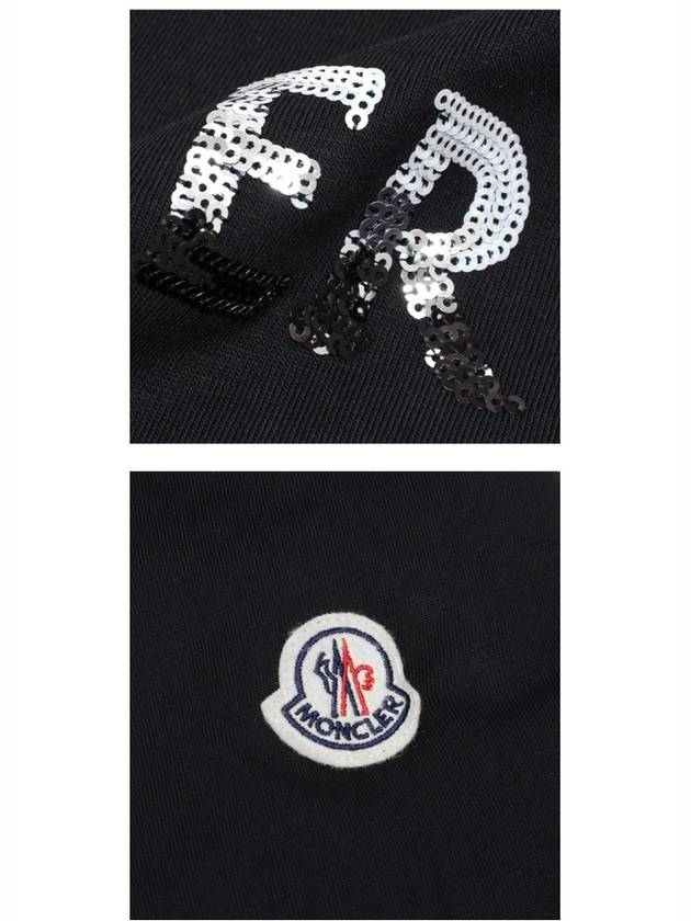 Logo Sequin Cotton Short Sleeve T-Shirt Black - MONCLER - BALAAN 6