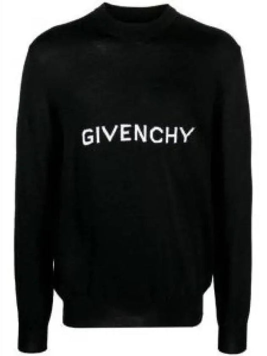 Archetype Crew Neck Wool Knit Top Black - GIVENCHY - BALAAN 2