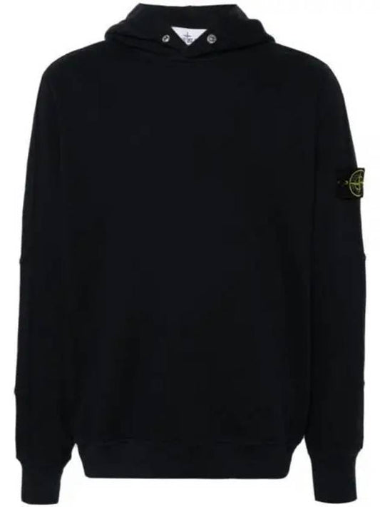 Old Treatment Malfile Fleece Hoodie Navy - STONE ISLAND - BALAAN 2