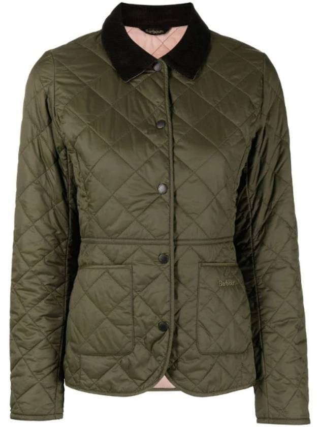 Women's Devron Quilted Jacket Pale Pink Olive URJU4E301L3 - BARBOUR - BALAAN.