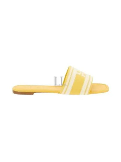 Logo Plaque Stripe Slippers Yellow - TORY BURCH - BALAAN 2