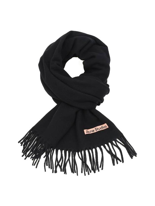 Wool Fringe Scarf Black - ACNE STUDIOS - BALAAN 1