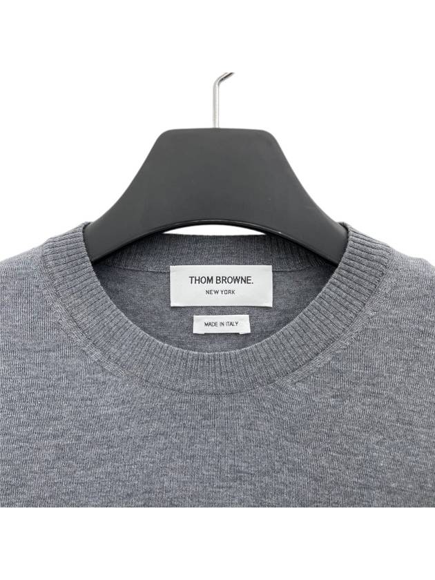 4 Bar Armband Classic Merino Wool Knit Top Medium Grey - THOM BROWNE - BALAAN 4