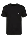 Men's 30 1 Jersey Logo Short Sleeve T-Shirt Black - CP COMPANY - BALAAN 2