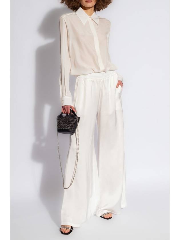 Women White Relaxed Fitting Satin Trousers Pants PAD264F284 D623 0000 0142 - FABIANA FILIPPI - BALAAN 3