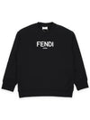 Kids Logo Print Sweatshirt Black - FENDI - BALAAN 3